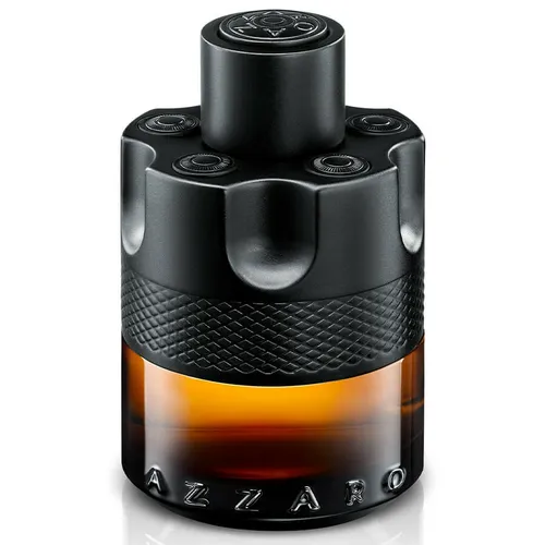Bold bottle of The Most Wanted Parfum by Azzaro, a sweet and playful woody fragrance for men.