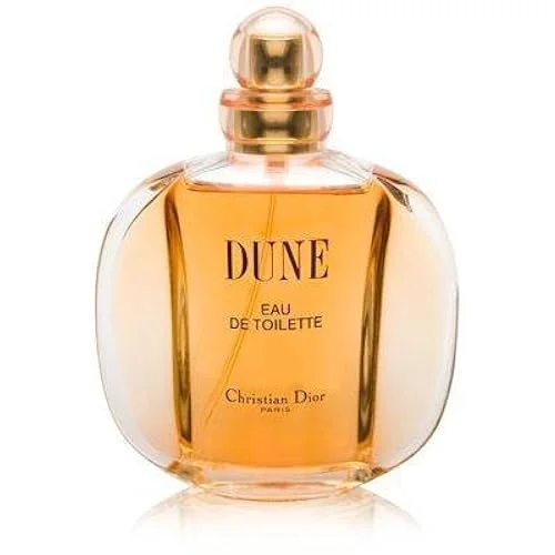 Dune by Dior perfume bottle, featuring its unique, rounded design with an oceanic gradient, evoking the essence of the seaside in a woody fragrance.